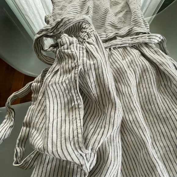 notPERFECTLINEN black/white stripe Sleeveless Margaret Wrap Jumpsuit - Picture 6 of 11